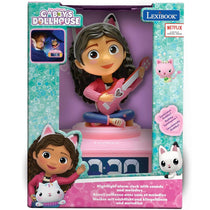 Lexibook Gabby's Dollhouse 3D Childrens Alarm Clock With Night Light Sounds Melodies And Backlit LCD Pink