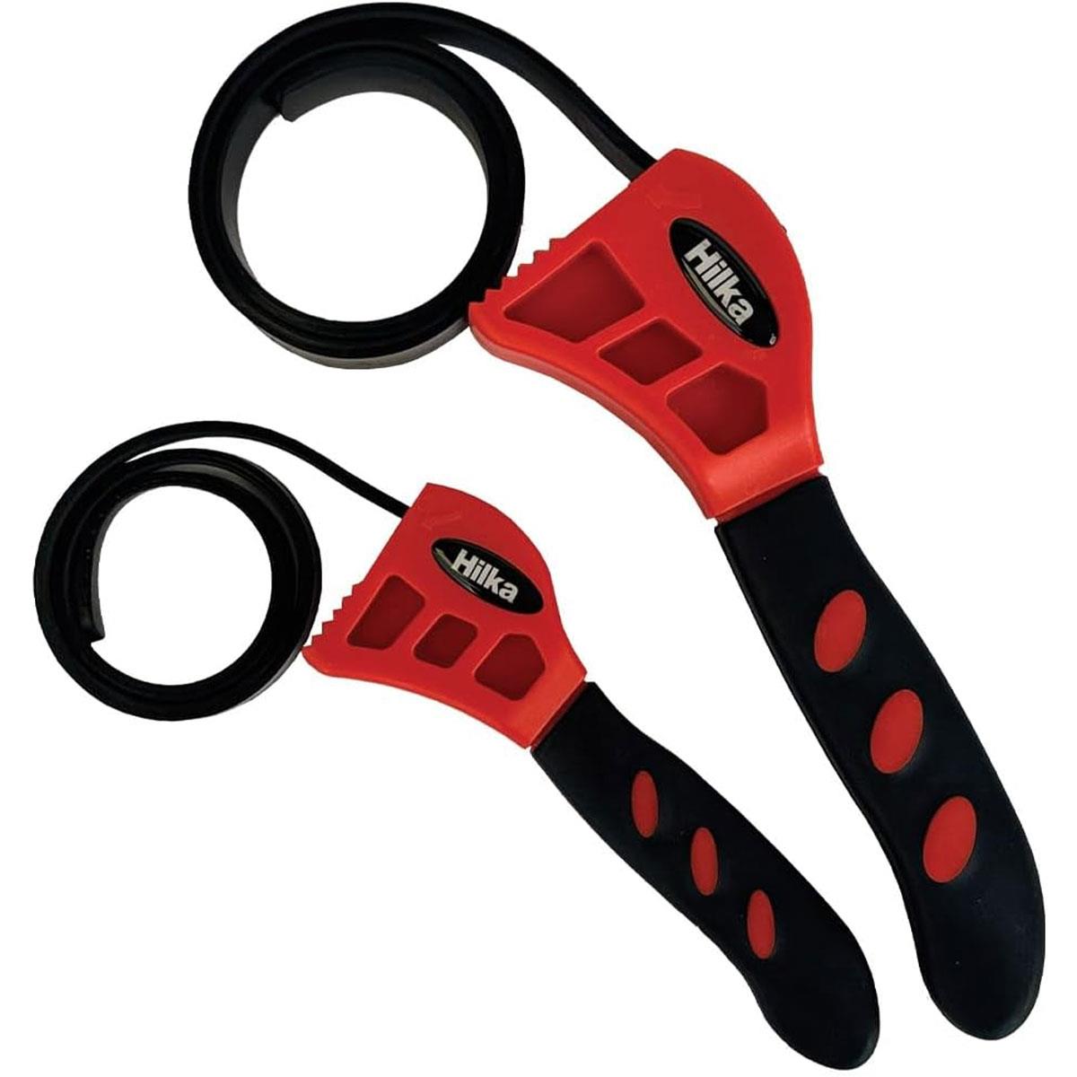 Hilka 2-in-1 Strap Wrench Set with Non-Marking Rubber Strap 2 Piece