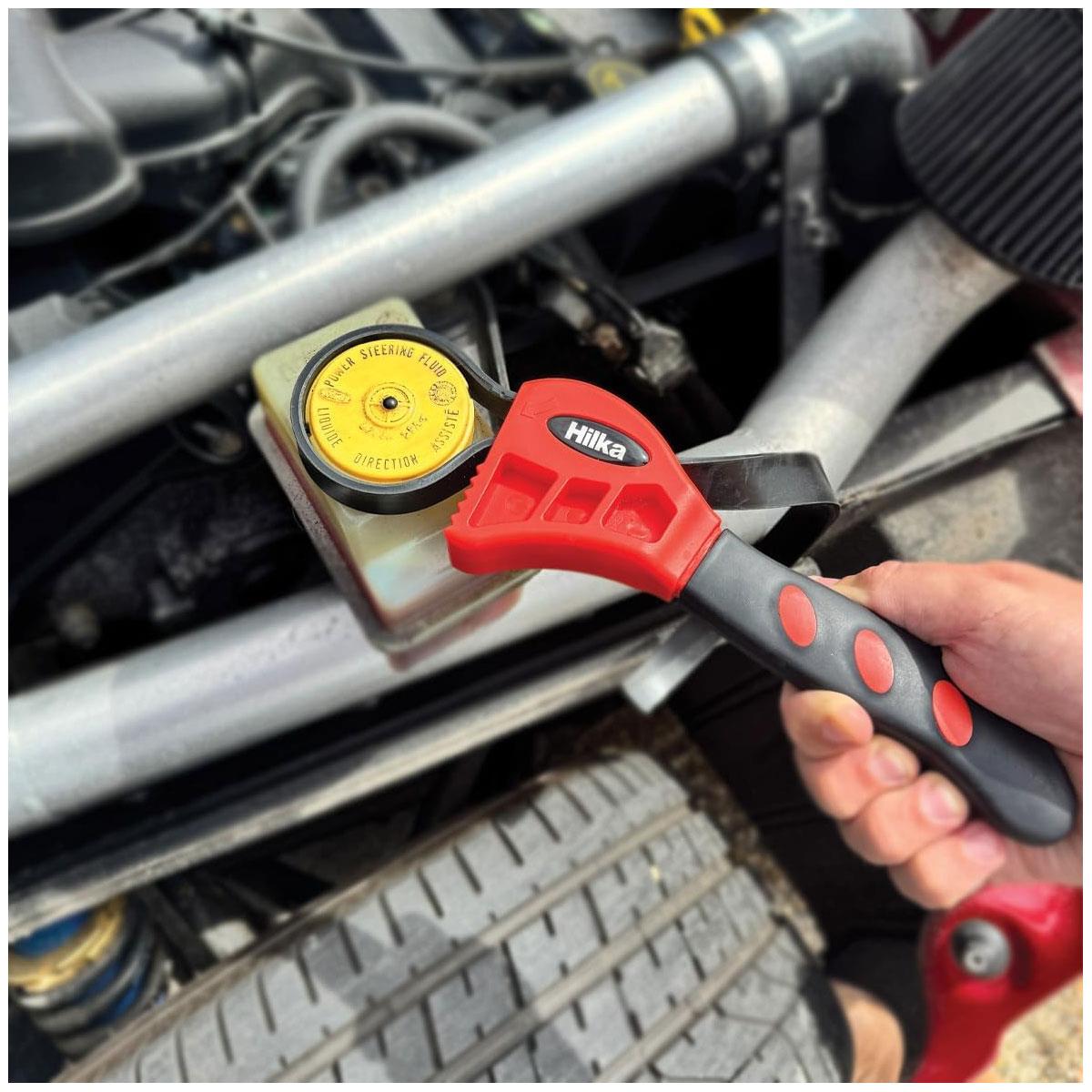 Hilka 2-in-1 Strap Wrench Set with Non-Marking Rubber Strap 2 Piece