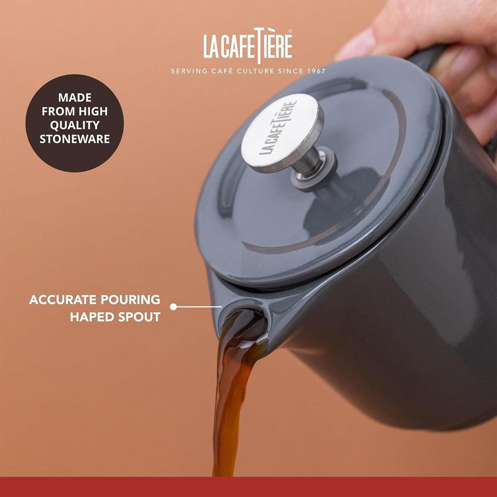 La Cafetiere Barcelona Coffee For One Set Cafetiere And Mug Ceramic 400ml Cool Grey