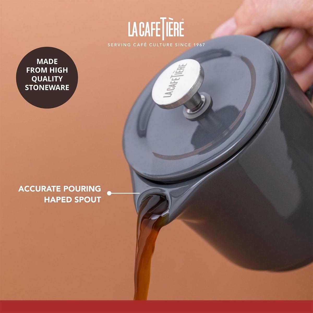 La Cafetiere Barcelona Coffee For One Set Cafetiere And Mug Ceramic 400ml Cool Grey