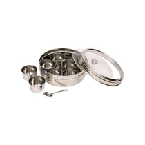 Dexam School of Wok Dabba For Asian Spices Stainless Steel Silver