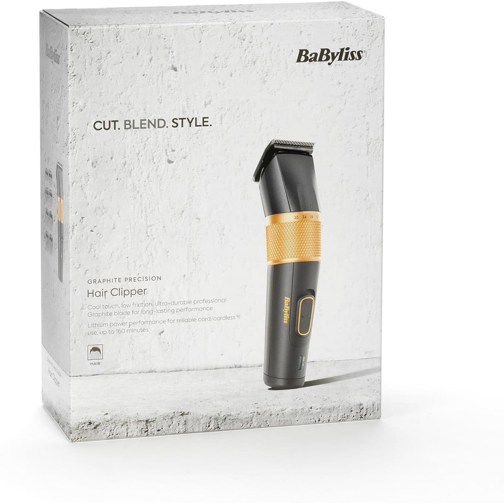 BaByliss Graphite Precision 8-In-1 Multi-Trimmer Cord/Cordless Hair Clipper Gold & Black