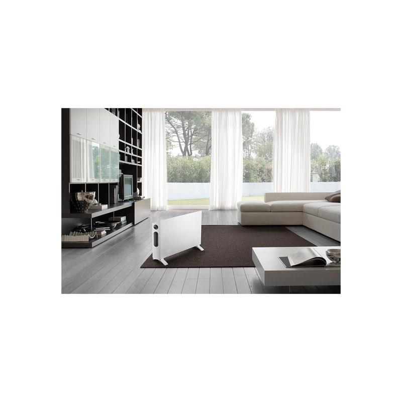 Delonghi Slimline Thermo Convector Heater 2400W 3 Power Settings Eco Function Digital Thermostat 24h Timer White