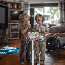 Lexibook Bluey Stand With Voice Affect Mics Lights And Bluetooth Speaker 2 Microphones MP3 Input Adjustable Height Blue