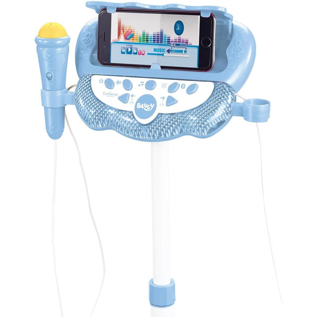 Lexibook Bluey Stand With Voice Affect Mics Lights And Bluetooth Speaker 2 Microphones MP3 Input Adjustable Height Blue