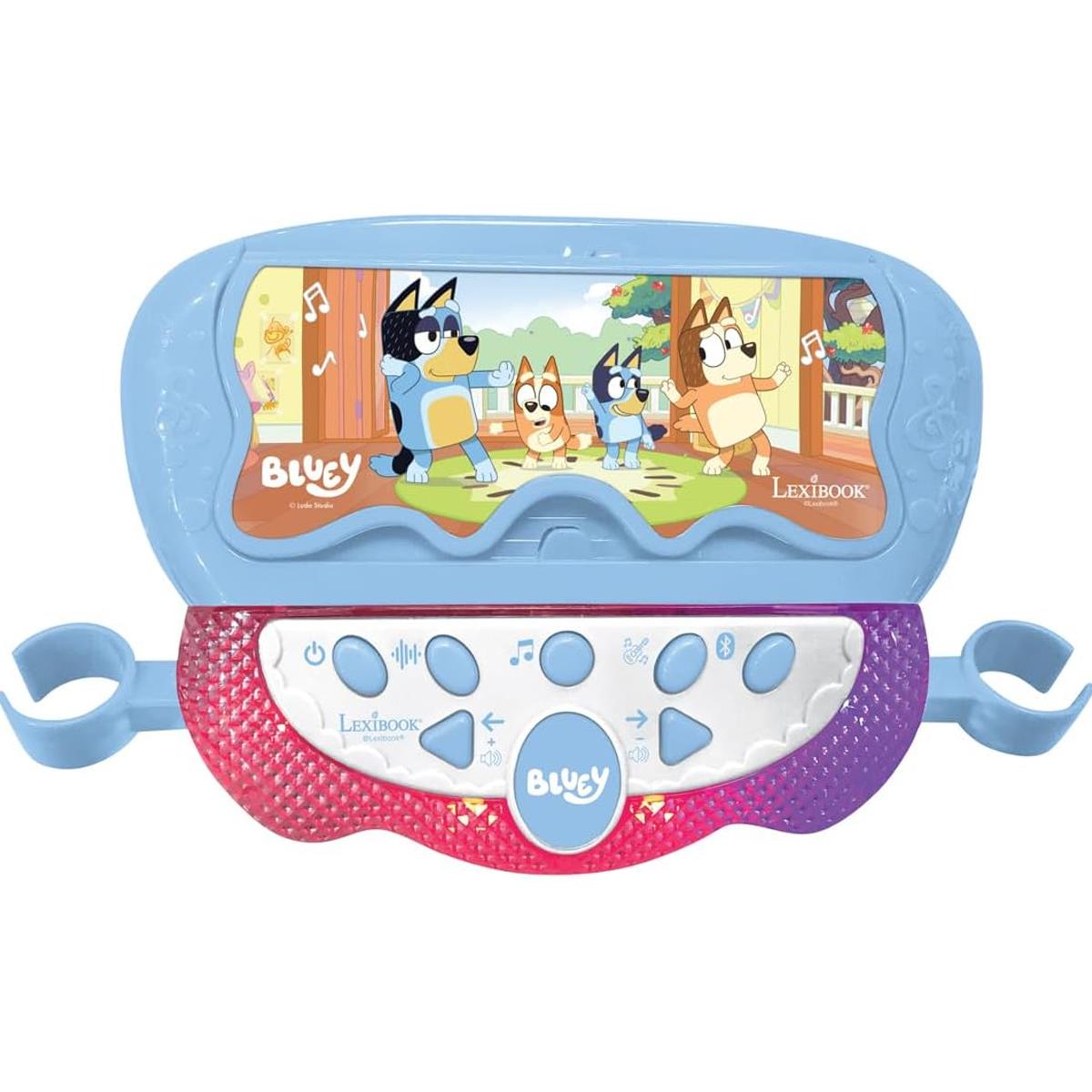 Lexibook Bluey Stand With Voice Affect Mics Lights And Bluetooth Speaker 2 Microphones MP3 Input Adjustable Height Blue