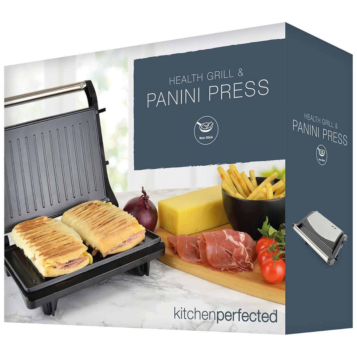 Lloytron KitchenPerfected Health Grill And Panini Press 800W Black Steel