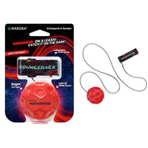 Waboba LED Bounceback Moon Ball With Wrist Strap High-Bounce Tether Ball Motion-Activated Lights Red