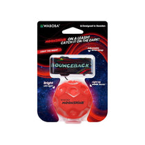Waboba LED Bounceback Moon Ball With Wrist Strap High-Bounce Tether Ball Motion-Activated Lights Red