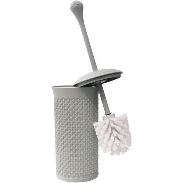 JVL Droplette Toilet Brush And Holder Set Plastic 40 x 12cm Approx Ice Grey