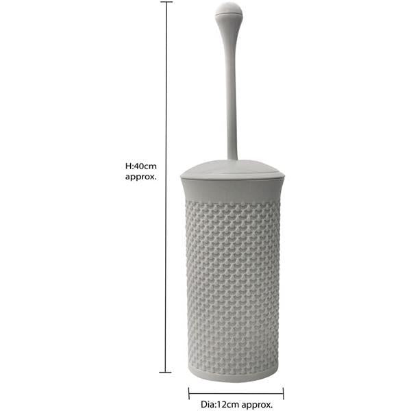 JVL Droplette Toilet Brush And Holder Set Plastic 40 x 12cm Approx Ice Grey