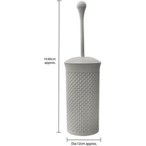 JVL Droplette Toilet Brush And Holder Set Plastic 40 x 12cm Approx Ice Grey