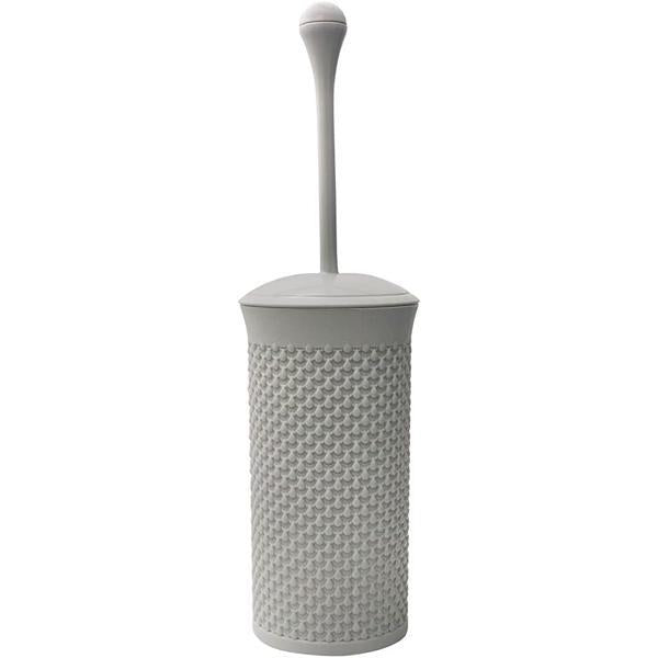 JVL Droplette Toilet Brush And Holder Set Plastic 40 x 12cm Approx Ice Grey