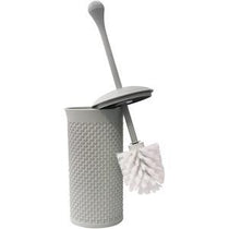 JVL Droplette Toilet Brush And Holder Set Plastic 40 x 12cm Approx Ice Grey