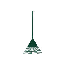 JVL Thegardener Outdoor Garden Lawn Leaf Rake With Telescopic Handle Aluminium Green
