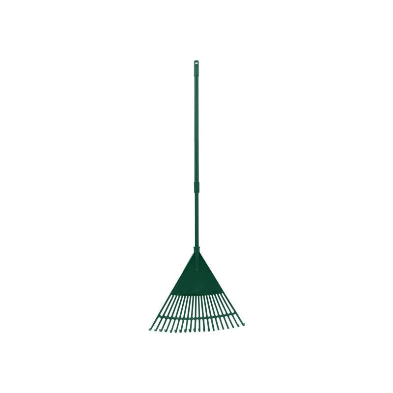 JVL Thegardener Outdoor Garden Lawn Leaf Rake With Telescopic Handle Aluminium Green