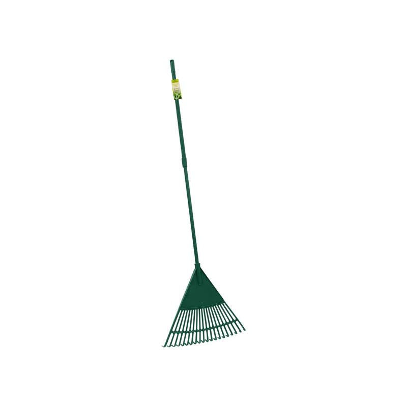 JVL Thegardener Outdoor Garden Lawn Leaf Rake With Telescopic Handle Aluminium Green