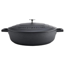 MasterClass Shallow Casserole Dish 32cm 5 Litres Cast Aluminium Metal Gift Boxed Black