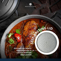 MasterClass Shallow Casserole Dish 32cm 5 Litres Cast Aluminium Metal Gift Boxed Black