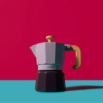 La Cafetiere Venice 3 Cup Espresso Maker Traditional Italian Espresso Pots Aluminium Two Tone 150ml Purple