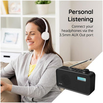 i-Star DAB/DAB Plus Digital & FM Radio Clear LCD Display Mains Powered Or Battery USB Charging Black