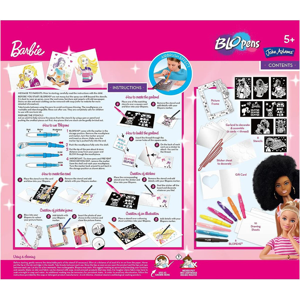 John Adams BLOpens Barbie Activity Set Create Beautiful Barbie Drawings With Amazing Airbrush Effects ! Multicolour