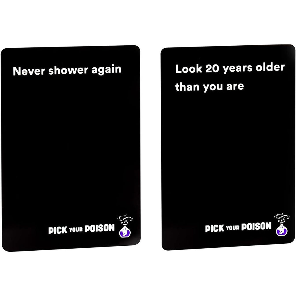 Pick Your Poison Card Game The “What Would You Rather Do?” Party Game Family Edition Black