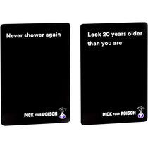 Pick Your Poison Card Game The “What Would You Rather Do?” Party Game Family Edition Black