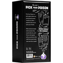 Pick Your Poison Card Game The “What Would You Rather Do?” Party Game Family Edition Black
