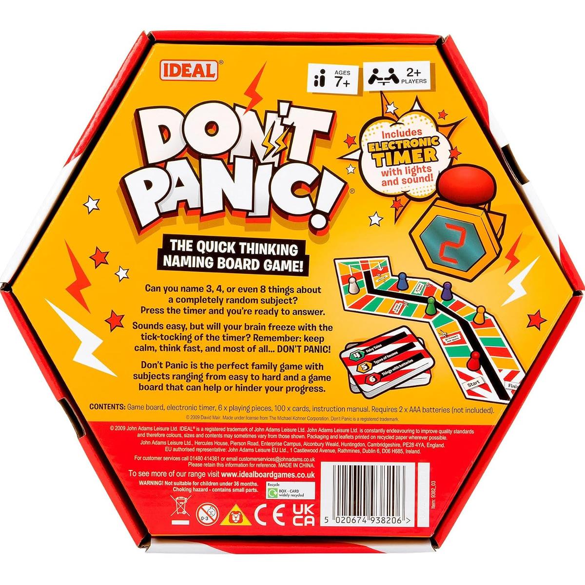 Ideal Don't Panic The Quick Thinking Naming Board Game ! Family Board Games 2+ Players Age 8+ Multicolour