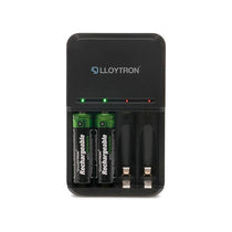 Lloytron Ultra Fast AA/AAA Smart Battery Charger For NiMH Batteries Black
