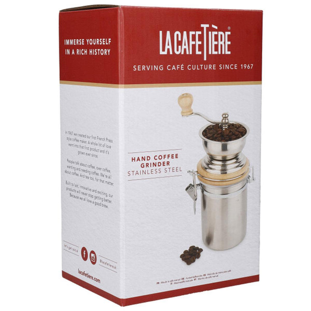 La Cafetiere Traditional Manual Coffee Grinder Stainless Steel Silver