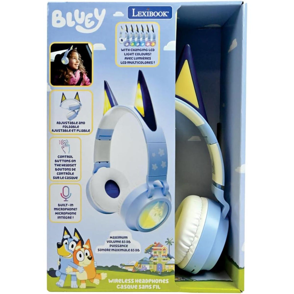 Lexibook Bluey Universe 3D Design Bluetooth Wired Light-Up Headphones Blue
