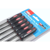 Hilka Tools Warding File Set Soft Grip 100mm Files Storage Wallet Soft Grip Handle 6 Pieces