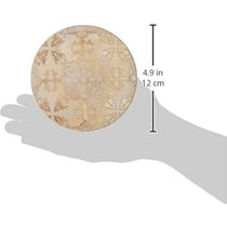 Creative Tops Cork-Backed Premium Round Coasters Set Printed Gold Impressions Wood Pack Of 4 12cm Gold/Grey