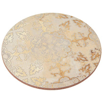 Creative Tops Cork-Backed Premium Round Coasters Set Printed Gold Impressions Wood Pack Of 4 12cm Gold/Grey