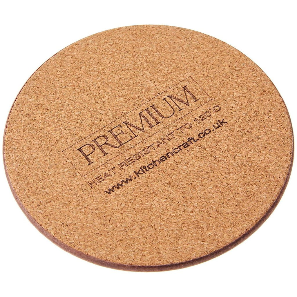 Creative Tops Cork-Backed Premium Round Coasters Set Printed Gold Impressions Wood Pack Of 4 12cm Gold/Grey
