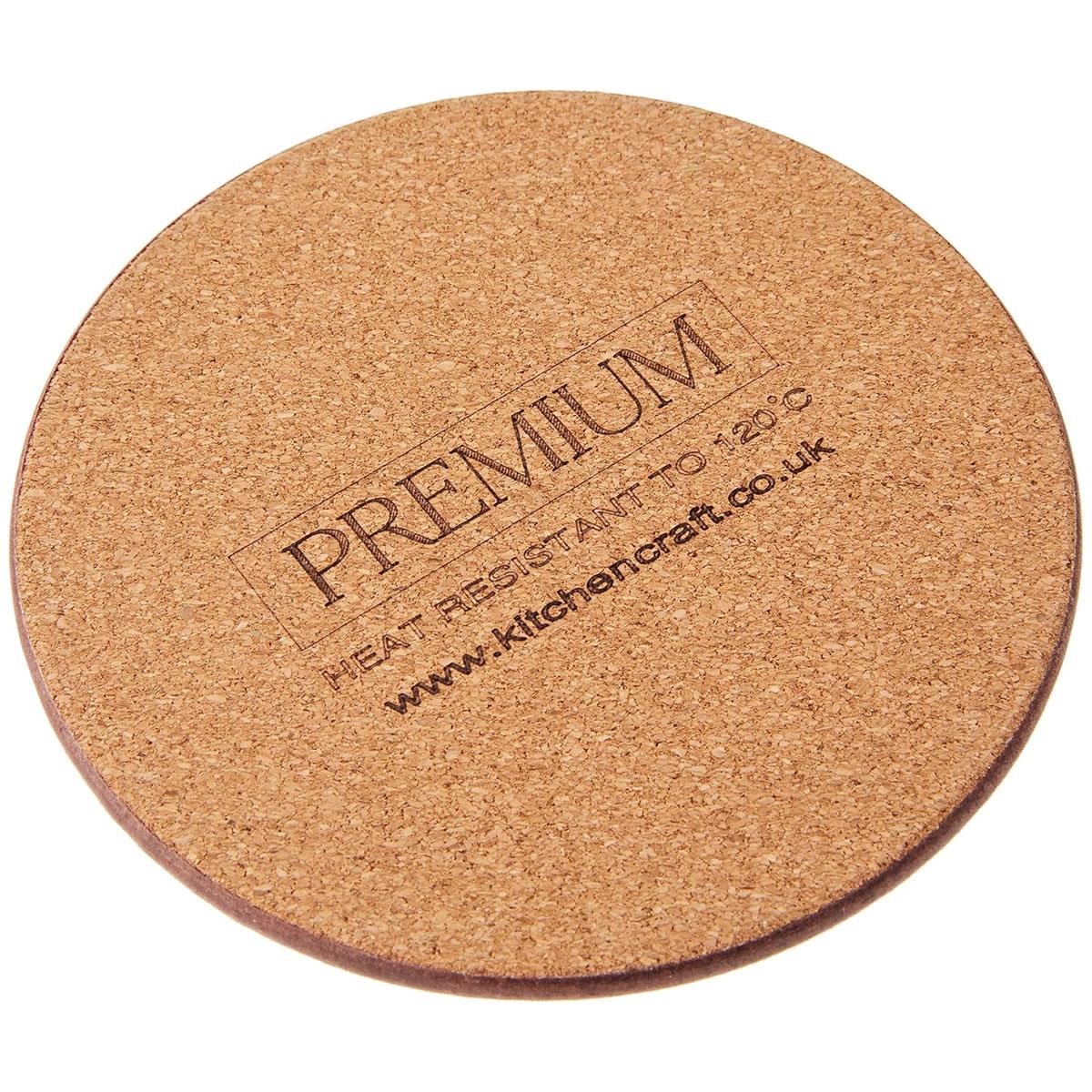Creative Tops Cork-Backed Premium Round Coasters Set Printed Gold Impressions Wood Pack Of 4 12cm Gold/Grey