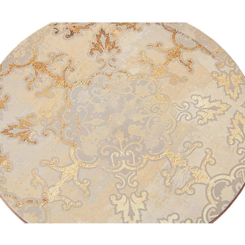 Creative Tops Cork-Backed Premium Round Coasters Set Printed Gold Impressions Wood Pack Of 4 12cm Gold/Grey