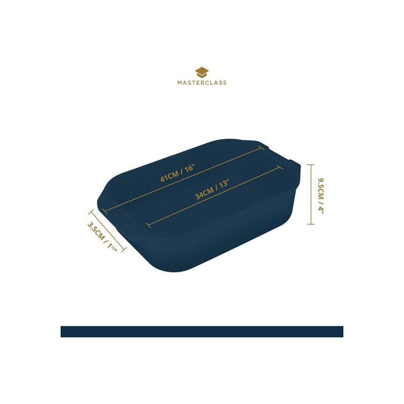 MasterClass Deep Cast Roasting Tin Large Aluminium With Handles 41 x 26 cm Metallic Blue