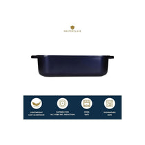 MasterClass Deep Cast Roasting Tin Large Aluminium With Handles 41 x 26 cm Metallic Blue