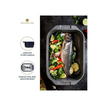 MasterClass Deep Cast Roasting Tin Large Aluminium With Handles 41 x 26 cm Metallic Blue