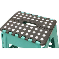 JVL Small Folding Step Stool Lightweight Plastic Turquoise/Grey