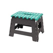 JVL Small Folding Step Stool Lightweight Plastic Foldable Grey/Turquoise
