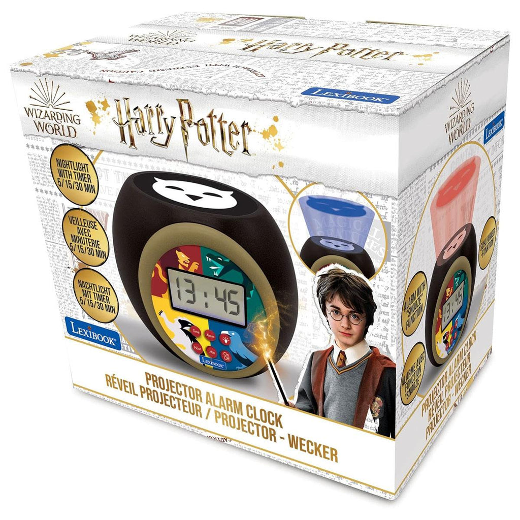 Lexibook Harry Potter Childrens Projector Clock With Night Light Timer Snooze Alarm Black