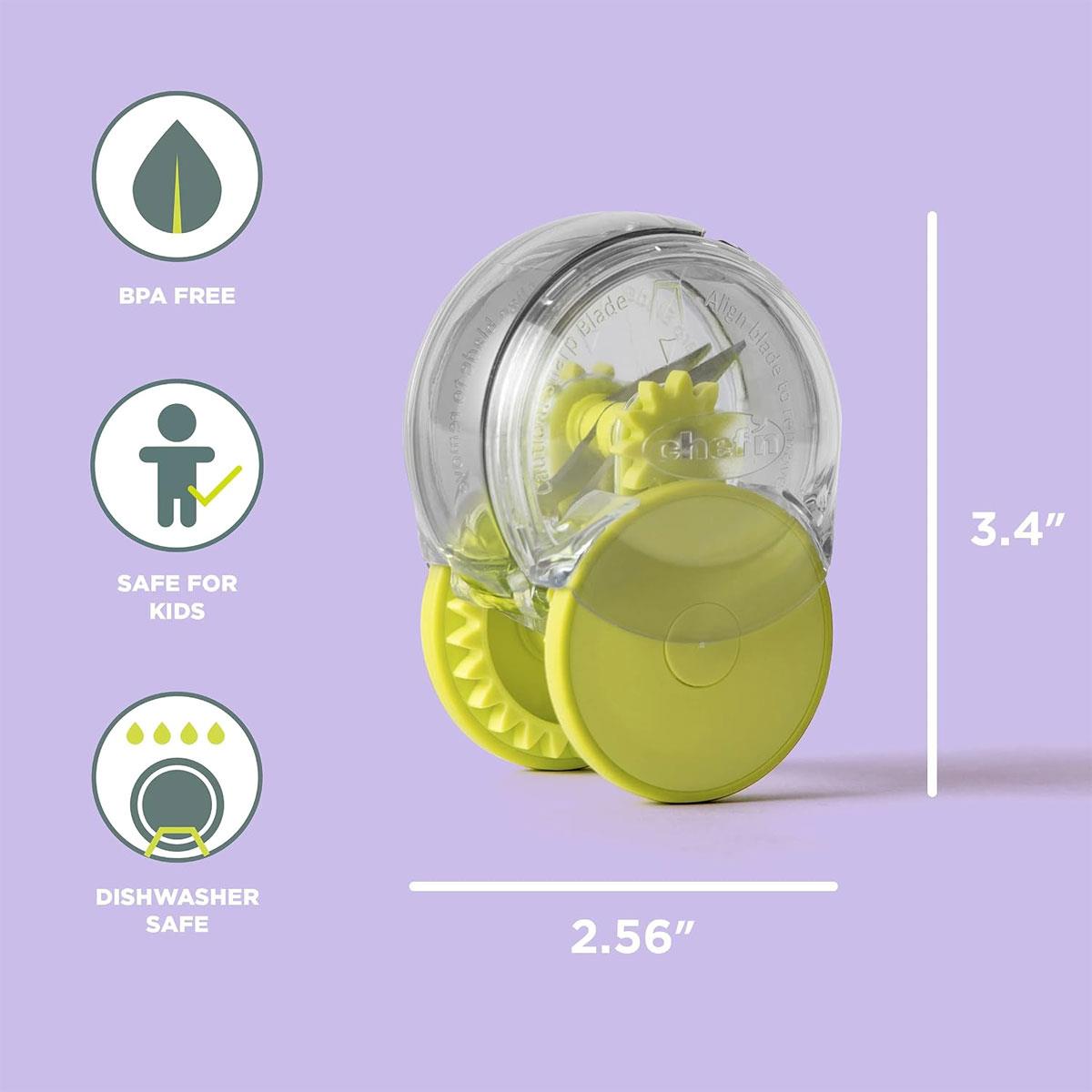 Chef'n GarlicZoom Garlic Chopper Handheld Garlic & Herb Slicer Vegetable Gadget Green/Clear