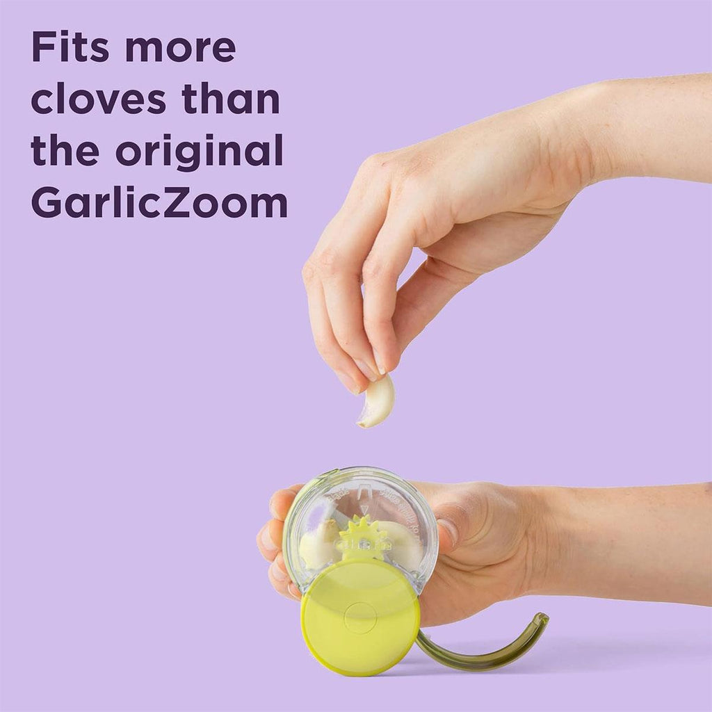 Chef'n GarlicZoom Garlic Chopper Handheld Garlic & Herb Slicer Vegetable Gadget Green/Clear