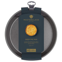 MasterClass Deep Pie Pan 23cm Baking Tin/Tart Tin Non-Stick 9 Inch Round Pan Carbon Steel Grey