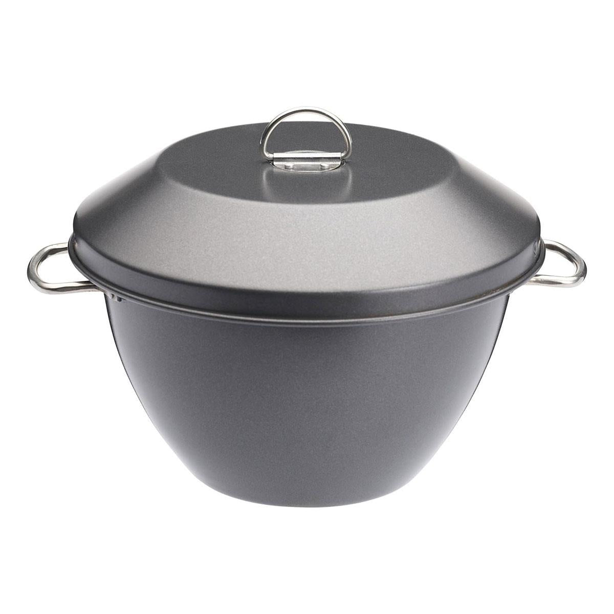 MasterClass Pudding Steamer 2 Litres Non-Stick Robust Carbon Steel Black